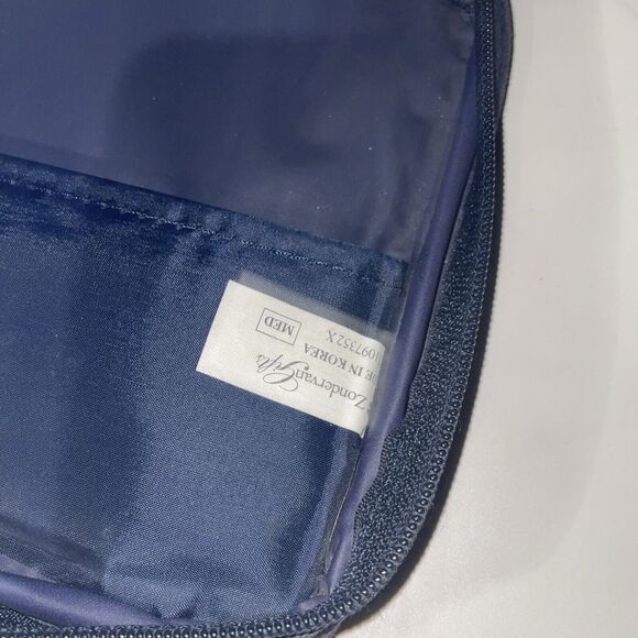 Bible Carrying Case Zipped Embroidered Blue "Praise the Lord All You Nations" - Picture 5 of 7